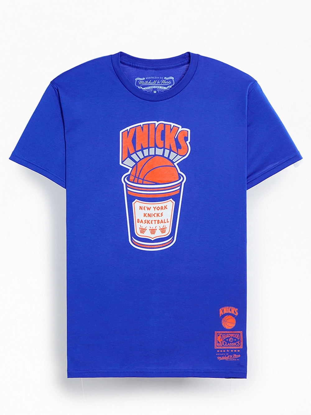 NWT Mitchell & Ness  NY Knicks Royal Blue Tee with Orange & White Graphic